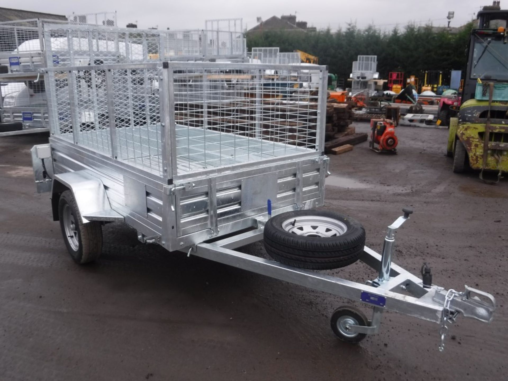 7' X 4' GALVANISED SINGLE AXLE BRAKE BACK TRAILER [+ VAT]