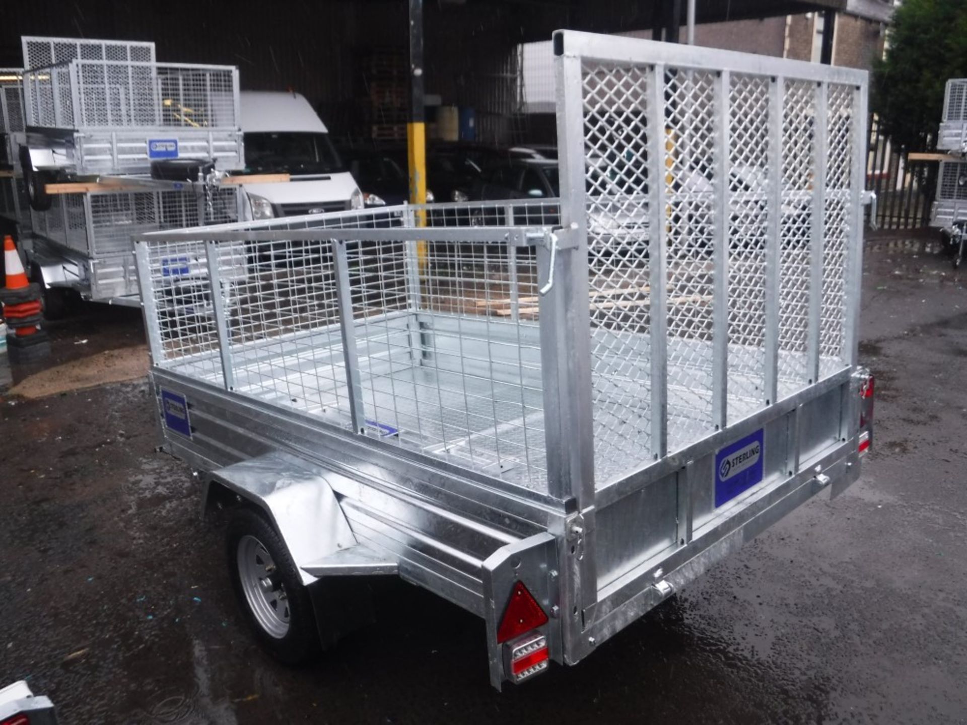 8' X 5' GALVANISED SINGLE AXLE BRAKE BACK TRAILER [+ VAT] - Image 3 of 4