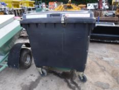 1100 Ltr WHEELED BIN WITH FORKLIFT TRAY & LINING [NO VAT]