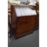 A satin wood inlaid Edwardian style bureau,