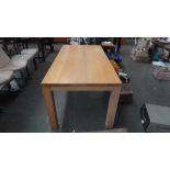 A modern pine kitchen table with detachable square legs 180cmL