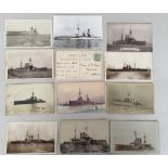 A large album containing 127 postcards from WWI onwards, mostly about naval history,