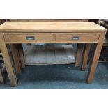 A pine hall table/sideboard with two drawers 38 x 115 x 78cm