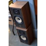 A pair of Celestian DL4 10-75w series 2 hifi speakers with teak finish 38cmH