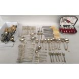 A quantity of flatware in stainless steel,