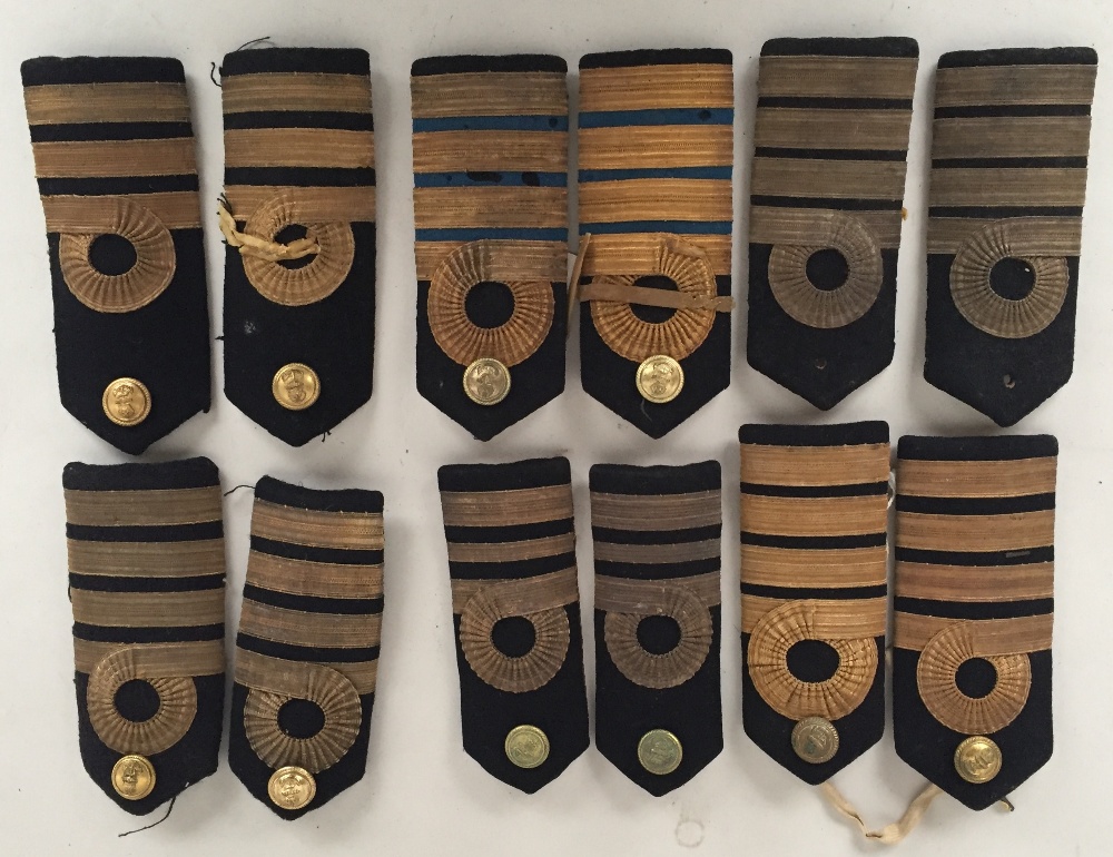 Six pairs of Royal Navy Shoulder Boards for Captain,