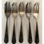 Five Dorchester Silver plate George VI Coronation 1937 Commemorative Cake Forks