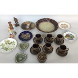 A quantity of glassware and china including musical figurines,