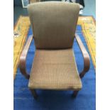 A vintage Mid Century Parker Knoll Bentwood Armchair model number pk714