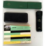 A set of Faber Castell pocket slide rules in original case,