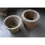 Two composite stone planters (2)