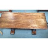 A rectangular oak coffee table 46x107x50cm