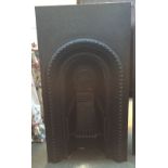 A Victorian cast iron bedroom fireplace insert 92cmH