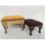 A foot stool with stubbed cabriole legs,