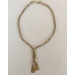 A 9ct gold and white metal rope twist necklace (wt 23g overall)