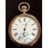 A Waltham USA open faced gold plated pocketwatch,