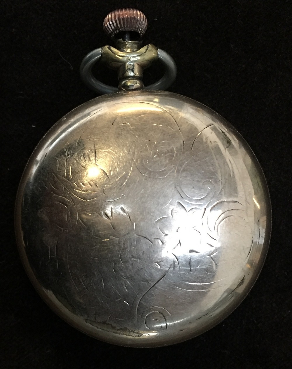 An open faced gold plated pocketwatch, with a white dial with black Roman numerals, Octava movement, - Image 2 of 2