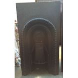 A Victorian cast iron bedroom fireplace insert 92cmH