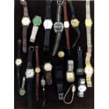 A quantity of men's and lady's wrist watches (19) from various makers such as Pulsar, Sinclair,