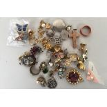 A selection of costume jewellery, mainly earrings, pendants,