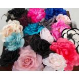 A selection of silk and other fabric flowers,