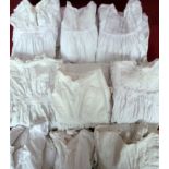 A quantity of Victorian cotton christening gowns, ten in total,