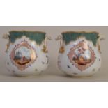 A pair of Meissen cachepots in the Louis XVI style,