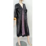 A silver grey ethnic robe with cotton floral lining (1)