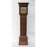 An 18th century oak longcase clock, signed David Hatfield, Bosworth, brass dial with Roman numerals,