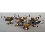 A selection of six small silver double-handled bonbon dishes, the tallest 8cmH,