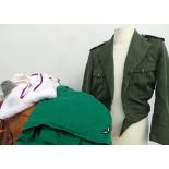 A mixed lot of gent's vintage clothing items to include a Spanish military jacket, a sailor top,