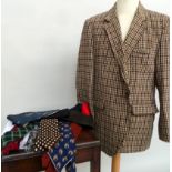 A mixed lot of gents clothing to include a Harris Tweed jacket 44",