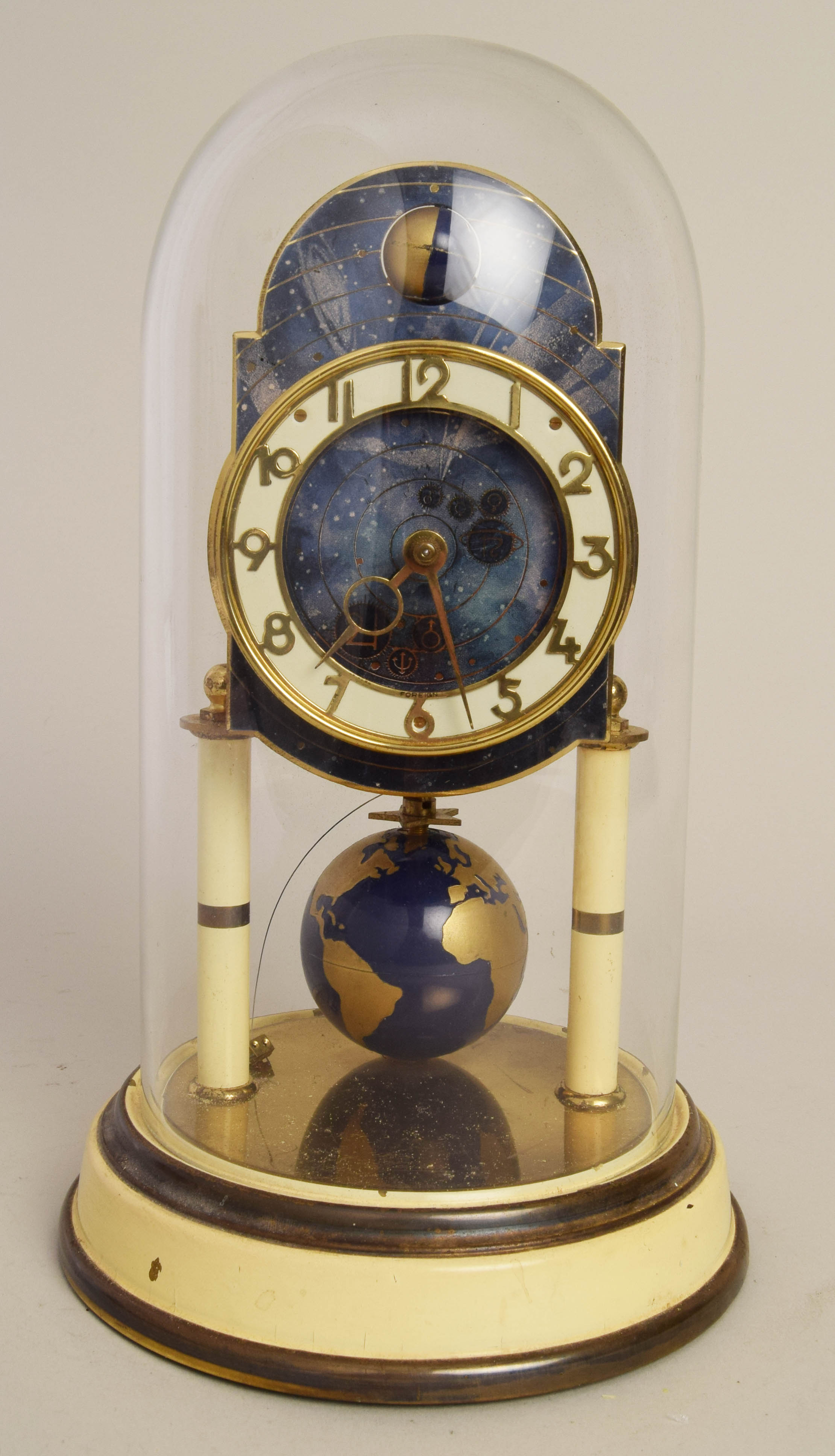 A German brass `400 day` anniversary timepiece, circa 1950 by Kaiser Clock Company,