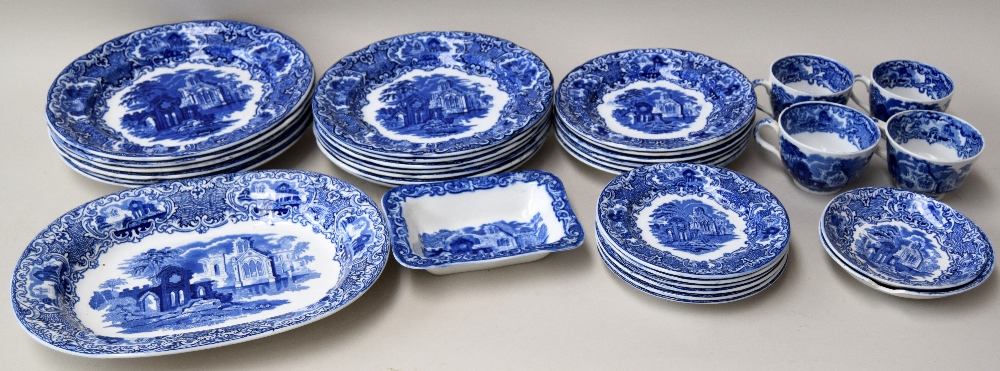 A large collection of early 20th century George Jones & Sons blue and white ceramic ware in the