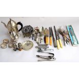 A selection of silver plate and EPNS items, to include knives, forks and spoons,