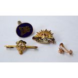 A 9ct gold and enamel regimental badge reading 'Australian Commonwealth Military Forces',