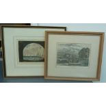 Two prints: Scratchell's Bay, Isle of Wight together with Pond Street in Hampstead,