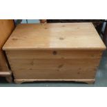 A vintage pine blanket box 83 x 45 x 48cmH