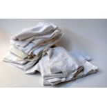 25 pillow cases including 6 pure linen and four embroidered.