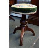 A late Victorian adjustable piano stool