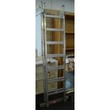 An aluminium extending two part ladder