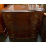 A bow fronted chest of four drawers 82cmH
