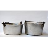 Two vintage Swan brand 12 inch jam pots with metal handles