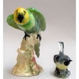 Two birds made by Beswick, a parrot,