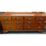 A modern sideboard with four short drawers over four long drawers 40 x 170 x 75cmH