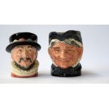 Two Royal Doulton character jugs: 'Granny' and 'Beefeater' 9cmH each