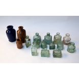A mixed lot, to include Victorian inkwell bottles dug up at the Poundbury site Dorchester,