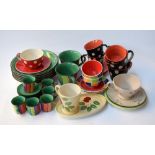 A mixed selection of Whittard ceramics: six espresso cups with matching saucers,