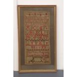 A 19th century Scottish alphabet sampler dated 1831,