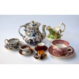 A mixed lot to include Mason 'Vista' pink teacup and saucer,